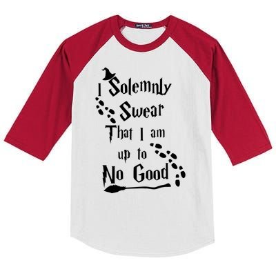 Solemnly Swear Up To No Good Kids Colorblock Raglan Jersey