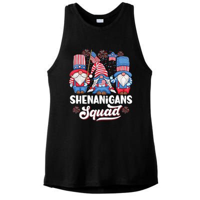 Shenanigans Squad Usa Independence Day 4th Of July Gnomes Funny Gift Ladies PosiCharge Tri-Blend Wicking Tank