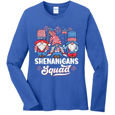 Shenanigans Squad Usa Independence Day 4th Of July Gnomes Funny Gift Ladies Long Sleeve Shirt