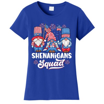 Shenanigans Squad Usa Independence Day 4th Of July Gnomes Funny Gift Women's T-Shirt