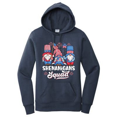 Shenanigans Squad Usa Independence Day 4th Of July Gnomes Funny Gift Women's Pullover Hoodie