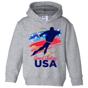 Speed Skating Usa Support The Team T Usa Flag Winter Toddler Hoodie