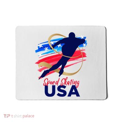 Speed Skating Usa Support The Team T Usa Flag Winter Mousepad