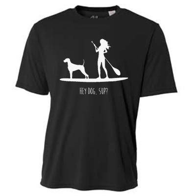 SUP Stand Up Paddle Board with Dog Cooling Performance Crew T-Shirt