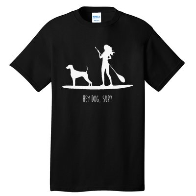 SUP Stand Up Paddle Board with Dog Tall T-Shirt