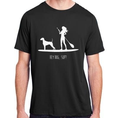 SUP Stand Up Paddle Board with Dog Adult ChromaSoft Performance T-Shirt