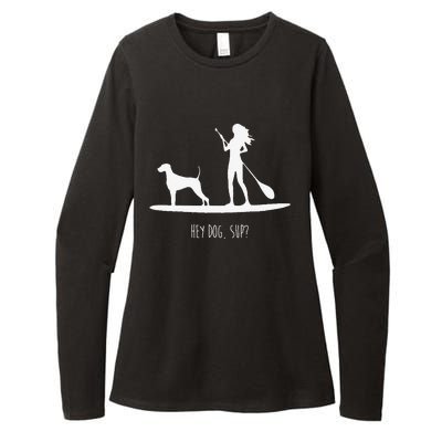 SUP Stand Up Paddle Board with Dog Womens CVC Long Sleeve Shirt