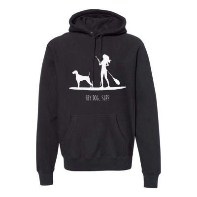 SUP Stand Up Paddle Board with Dog Premium Hoodie