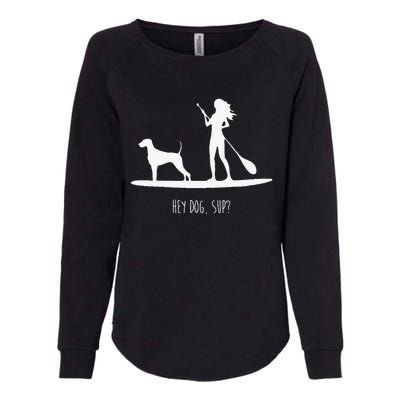 SUP Stand Up Paddle Board with Dog Womens California Wash Sweatshirt