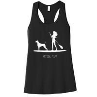 SUP Stand Up Paddle Board with Dog Women's Racerback Tank