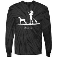 SUP Stand Up Paddle Board with Dog Tie-Dye Long Sleeve Shirt