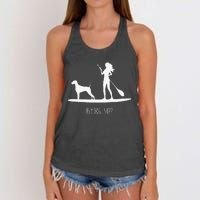 SUP Stand Up Paddle Board with Dog Women's Knotted Racerback Tank