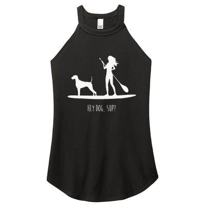 SUP Stand Up Paddle Board with Dog Women's Perfect Tri Rocker Tank