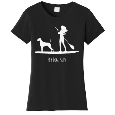 SUP Stand Up Paddle Board with Dog Women's T-Shirt