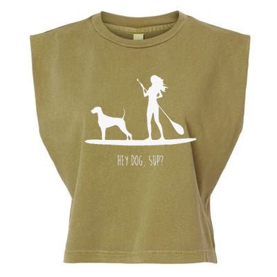 SUP Stand Up Paddle Board with Dog Garment-Dyed Women's Muscle Tee