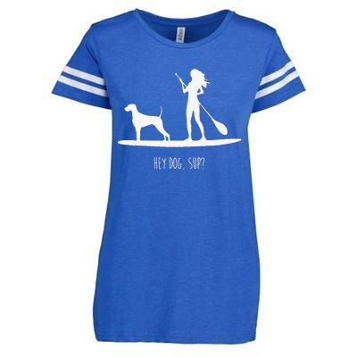 SUP Stand Up Paddle Board with Dog Enza Ladies Jersey Football T-Shirt