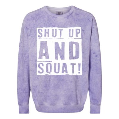 Squat Shut Up And Squat Shut And Squat Gym Rats Bodybuilders Gift Colorblast Crewneck Sweatshirt