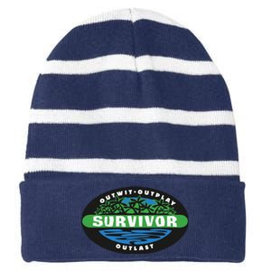 Survivor Striped Beanie with Solid Band