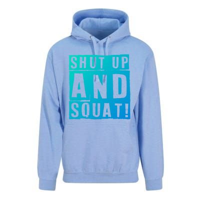 Squat Shut Up And Squat Shut And Squat Gym Rats Bodybuilders Gift Unisex Surf Hoodie