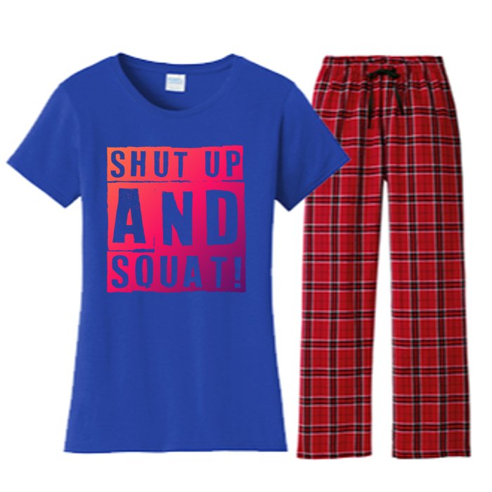 Squat Shut Up And Squat Shut And Squat Gym Rats Bodybuilders Gift Women's Flannel Pajama Set