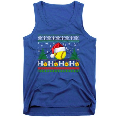 Santa Softball Ugly Christmas Sweater Softball Xmas Gift Tank Top