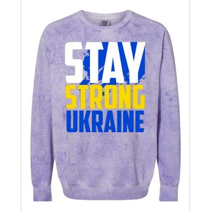 Stay Strong Ukraine Colorblast Crewneck Sweatshirt