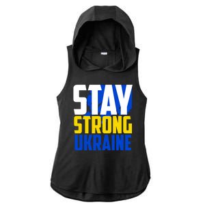 Stay Strong Ukraine Ladies PosiCharge Tri-Blend Wicking Draft Hoodie Tank