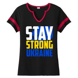 Stay Strong Ukraine Ladies Halftime Notch Neck Tee