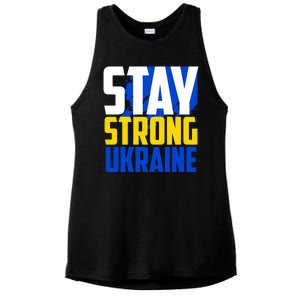 Stay Strong Ukraine Ladies PosiCharge Tri-Blend Wicking Tank