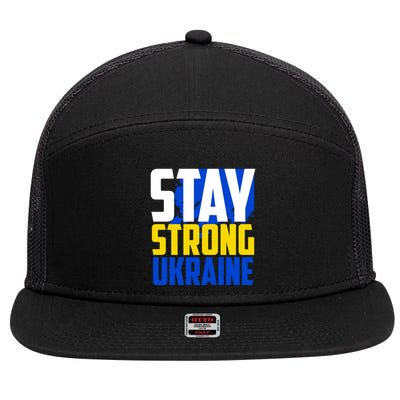 Stay Strong Ukraine 7 Panel Mesh Trucker Snapback Hat