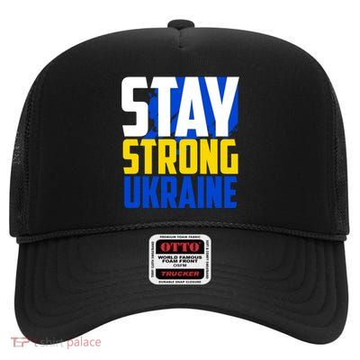 Stay Strong Ukraine High Crown Mesh Back Trucker Hat