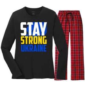 Stay Strong Ukraine Women's Long Sleeve Flannel Pajama Set 