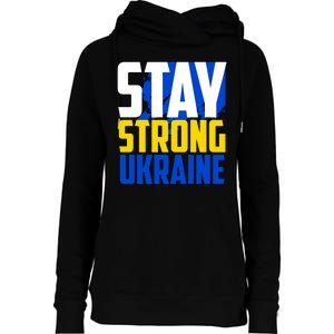 Stay Strong Ukraine Womens Funnel Neck Pullover Hood