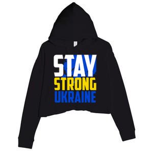 Stay Strong Ukraine Crop Fleece Hoodie