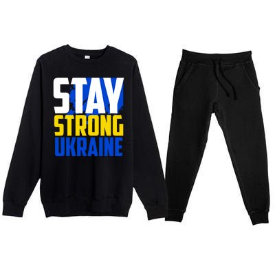 Stay Strong Ukraine Premium Crewneck Sweatsuit Set