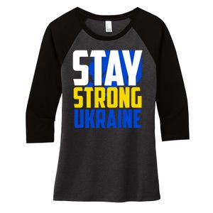 Stay Strong Ukraine Women's Tri-Blend 3/4-Sleeve Raglan Shirt