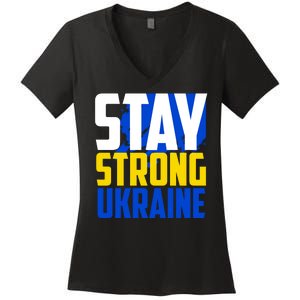 Stay Strong Ukraine Women's V-Neck T-Shirt