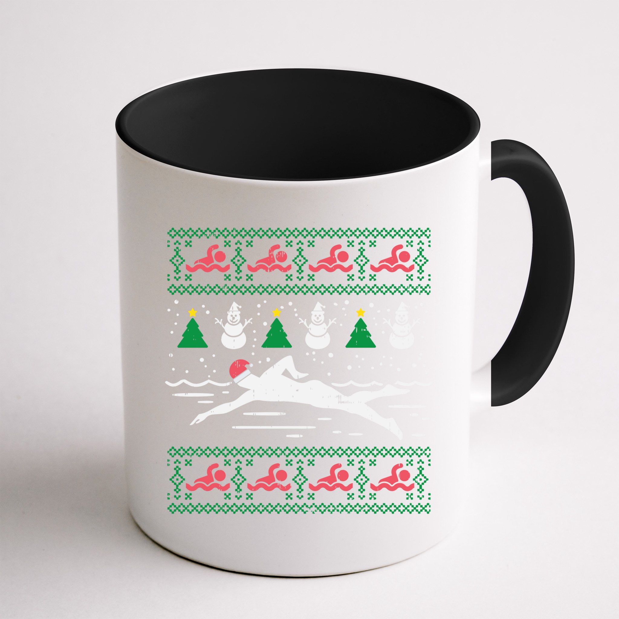 Swimmin Santa Ugly Christmas Sweater Sport Swim Swimmer Gift Mug
