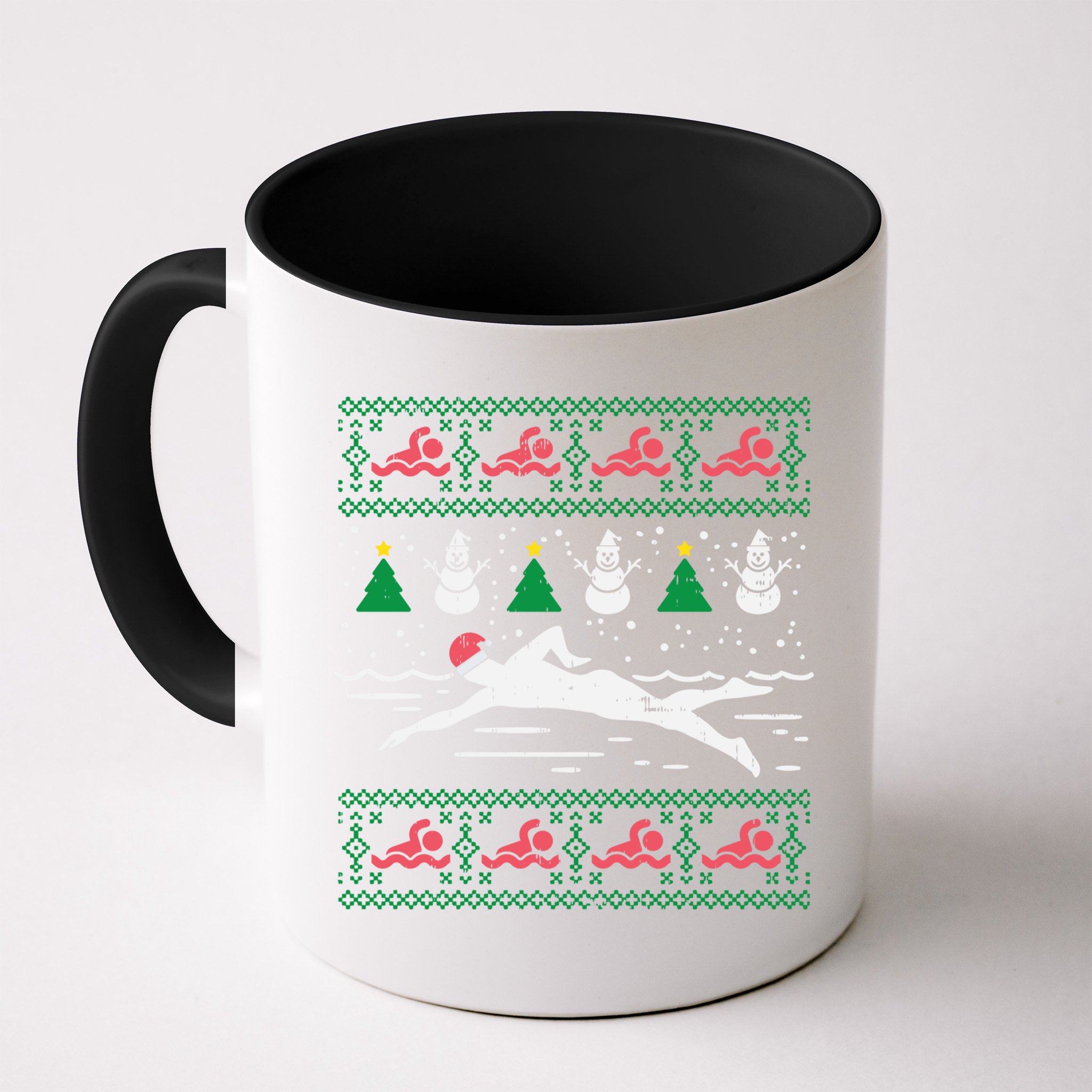 Swimmin Santa Ugly Christmas Sweater Sport Swim Swimmer Gift Mug