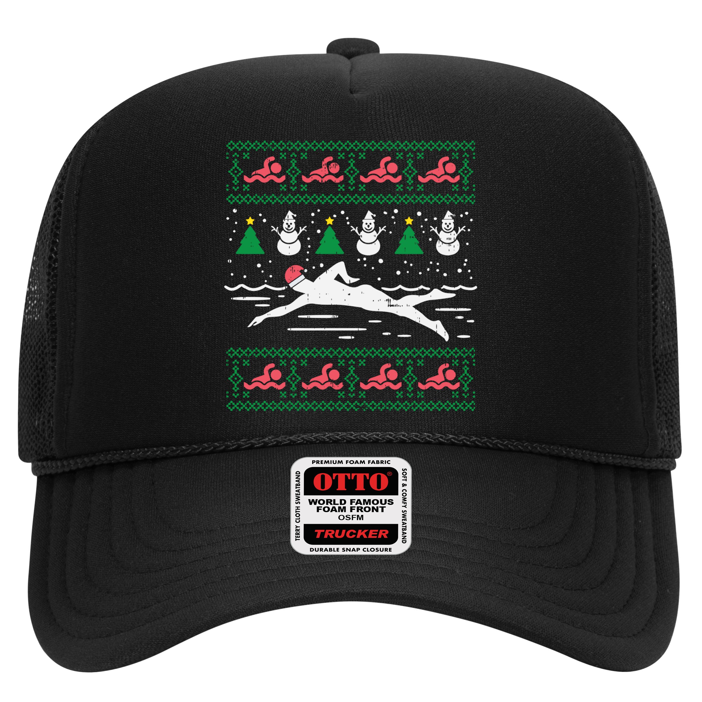 Swimmin Santa Ugly Christmas Sweater Sport Swim Swimmer Gift Hat