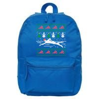 Swimmin Santa Ugly Christmas Sweater Sport Swim Swimmer Gift 16 in Basic Backpack