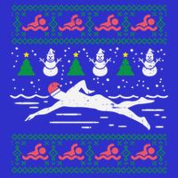 Swimmin Santa Ugly Christmas Sweater Sport Swim Swimmer Gift 16 in Basic Backpack