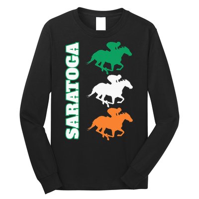 Saratoga Springs Upstate New York Horse Racing Long Sleeve Shirt