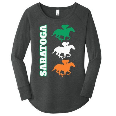 Saratoga Springs Upstate New York Horse Racing Women's Perfect Tri Tunic Long Sleeve Shirt