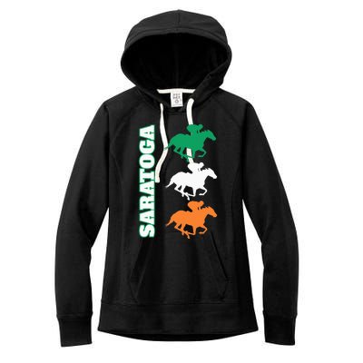 Saratoga Springs Upstate New York Horse Racing Women's Fleece Hoodie