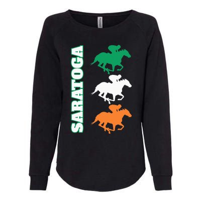 Saratoga Springs Upstate New York Horse Racing Womens California Wash Sweatshirt