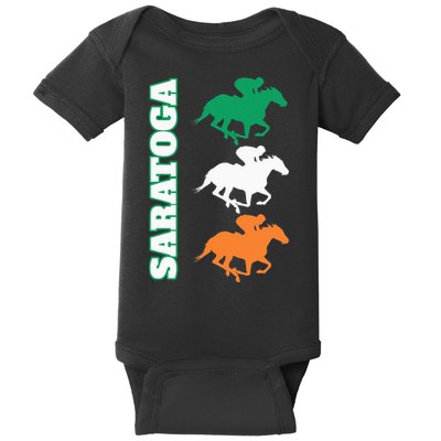 Saratoga Springs Upstate New York Horse Racing Baby Bodysuit