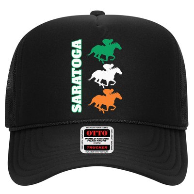 Saratoga Springs Upstate New York Horse Racing Trucker Hat