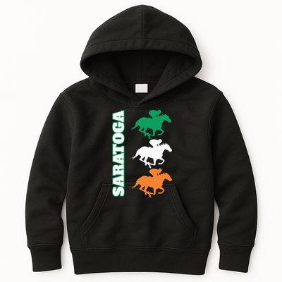 Saratoga Springs Upstate New York Horse Racing Kids Hoodie