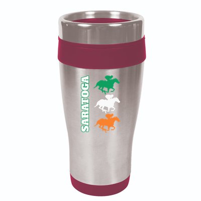 Saratoga Springs Upstate New York Horse Racing 16oz Travel Tumbler
